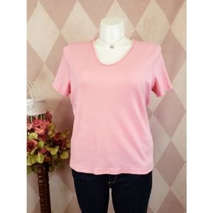 Liz Claiborne | Pink Striped Tee